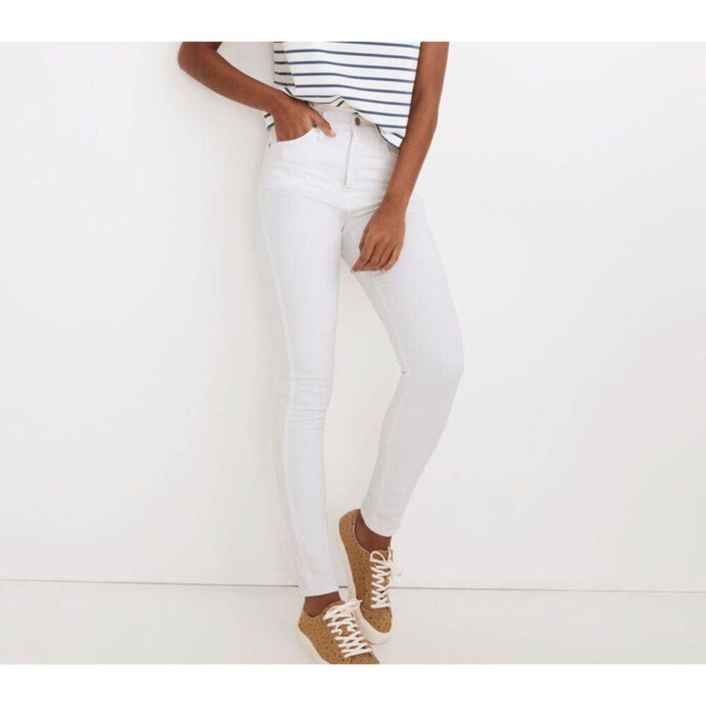 Madewell 10" High Rise Skinny Jeans - White Denim Size 27
